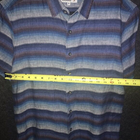 Rodd & Gunn Island Sports Fit Linen Button Up Shirt Men's Medium Blue Grey Purp - Picture 8 of 11